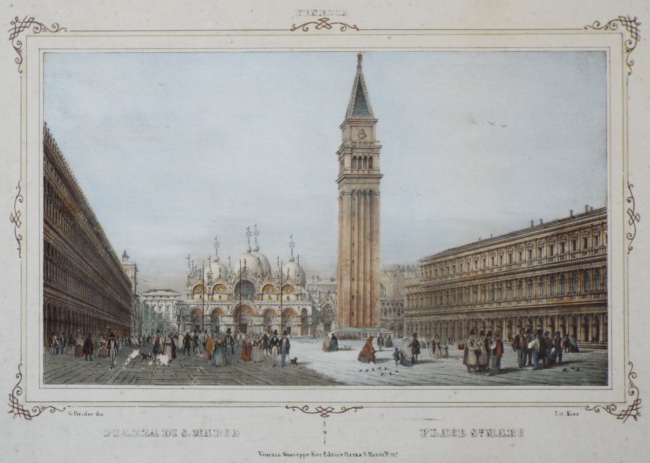 Lithograph - Venezia. Piazza di S. Marco. Place St. Marc. - 